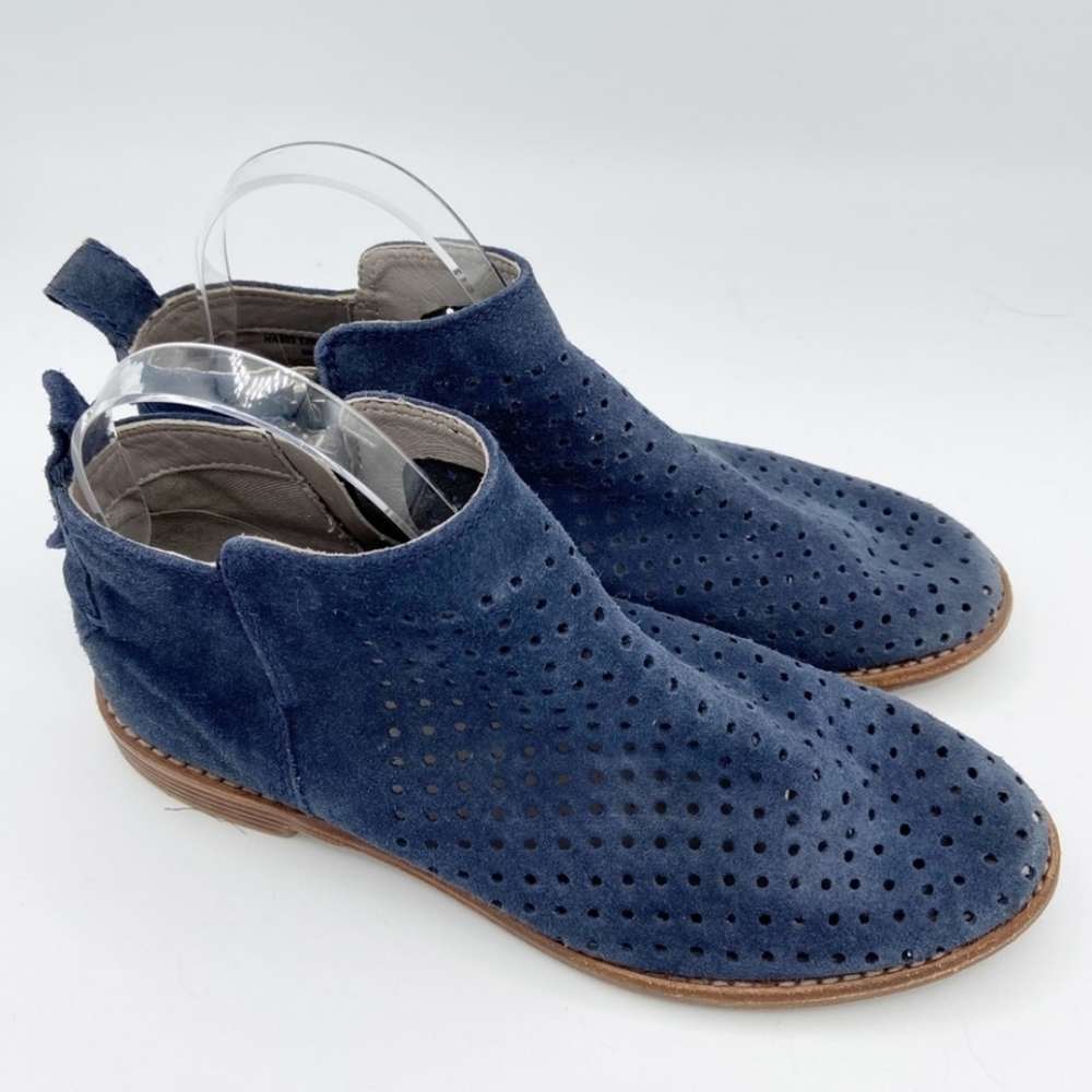 Anthropologie Hudson Revelin Navy Suede Ankle Boots Size 38 H London
